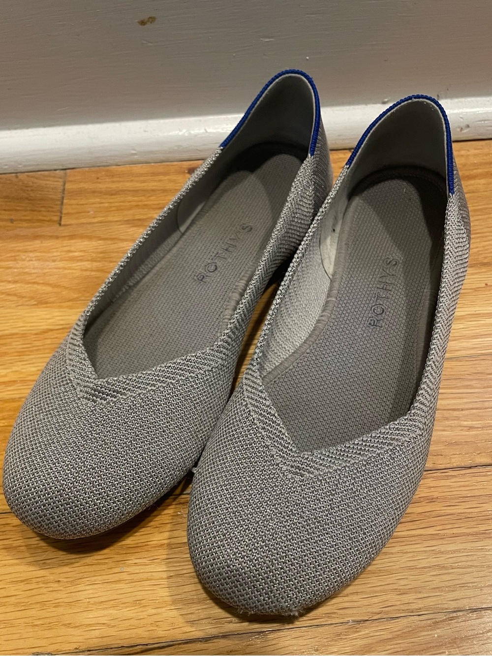 Rothy's Silver Gray Round Toe Flats